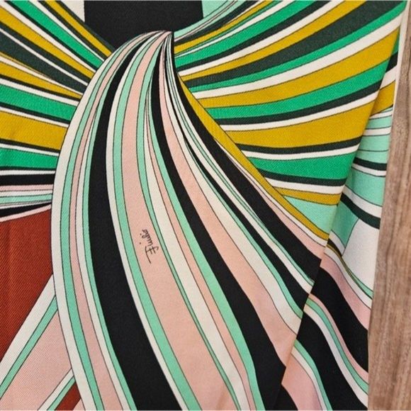 Emilio Pucci Printed Collar Dress Multicolor Viscose Multiple Colors - Picture 11 of 12